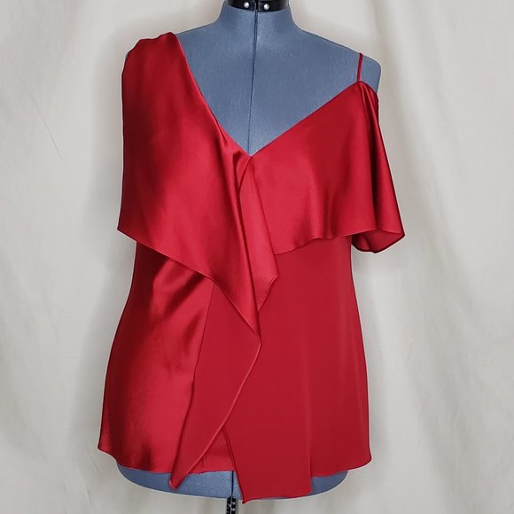 🌶HOST PICK🌶 Diane Von Furstenberg Fiery Red Blouse - Picture 8 of 8